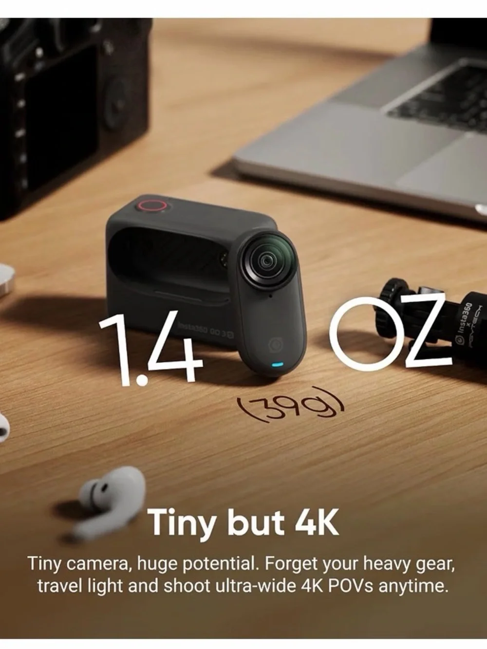 Insta360 GO 3S Compact Action Vlogging Camera - Black
